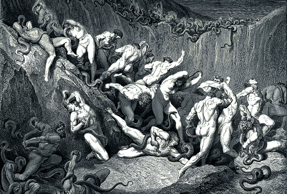 Lo spazio nella Divina Commedia divina commedia emmebiedizioni serpenti vanni fucci xxiv